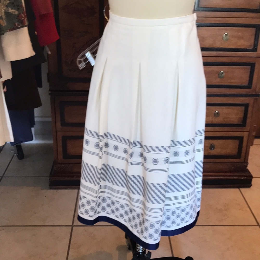 Beautiful Cream and Navy embroidered skirt